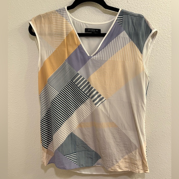 Lafayette 148 Abstract Silk Blouse Size Small - Picture 1 of 4